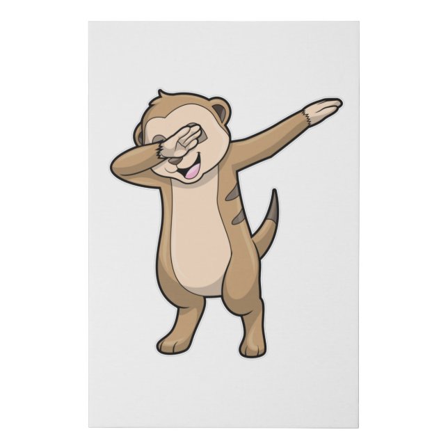 Meerkat as Hip Hop Dance Dab Faux Canvas Print (Front)