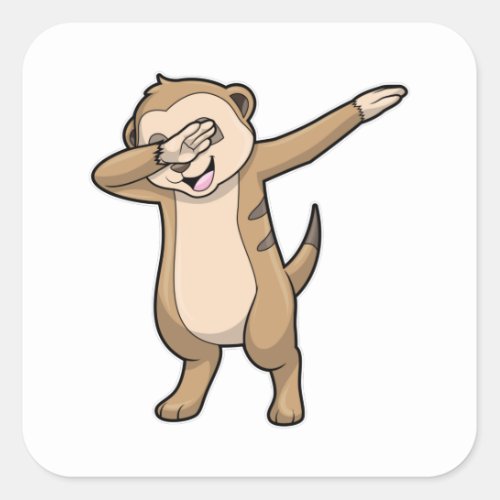 Meerkat as Hip Hop Dance Dab Square Sticker