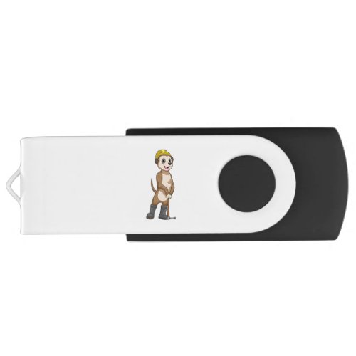 Meerkat as Miner with Pickaxe Flash Drive