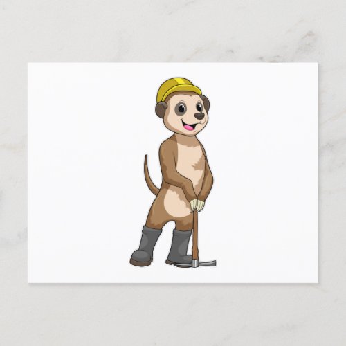 Meerkat as Miner with Pickaxe Postcard