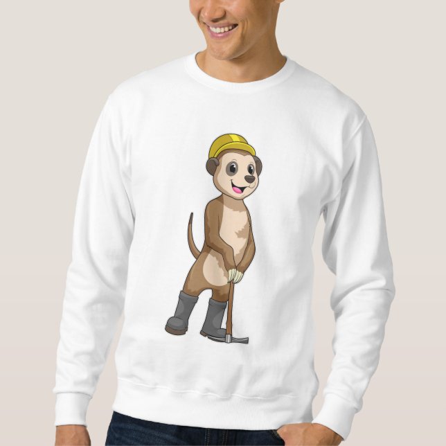 Meerkat as Miner with Pickaxe Sweatshirt (Front)