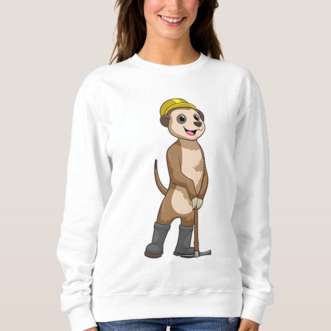 Meerkat as Miner with Pickaxe Sweatshirt (Front)