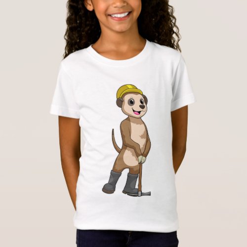 Meerkat as Miner with Pickaxe T_Shirt