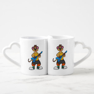 Meerkat as Musician with Guitar Coffee Mug Set