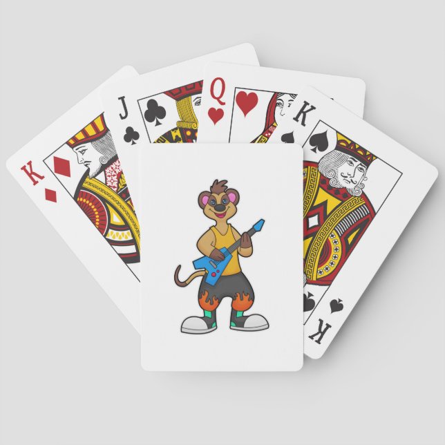 Meerkat as Musician with Guitar Poker Cards (Back)