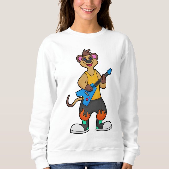 Meerkat as Musician with Guitar Sweatshirt (Front)