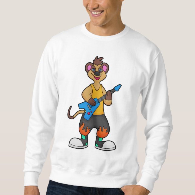 Meerkat as Musician with Guitar Sweatshirt (Front)