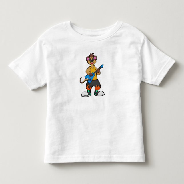 Meerkat as Musician with Guitar Toddler T-shirt (Front)