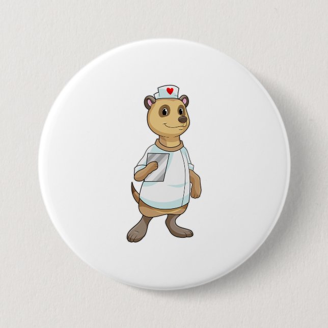 Meerkat as Nurse with Heart Button (Front)