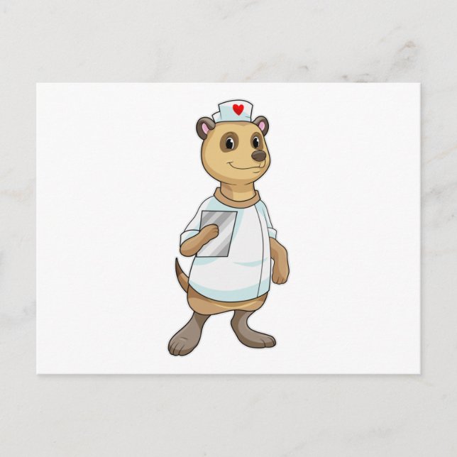 Meerkat as Nurse with Heart Postcard (Front)