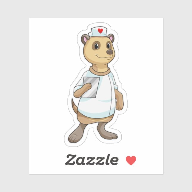 Meerkat as Nurse with Heart Sticker (Sheet)