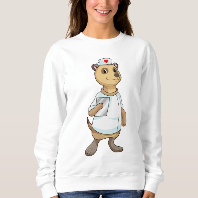 Meerkat as Nurse with Heart Sweatshirt (Front)