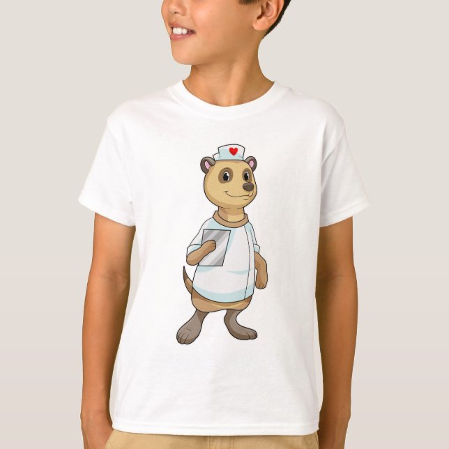 Meerkat as Nurse with Heart T-Shirt (Front)
