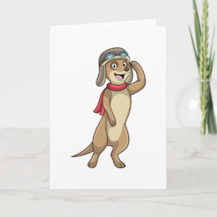 Meerkat as Pilot with Pilot hat Card