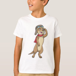 Meerkat as Pilot with Pilot hat T-Shirt