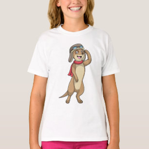 Meerkat as Pilot with Pilot hat T-Shirt