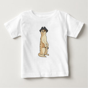 Meerkat as Pirate with Pirate hat Baby T-Shirt