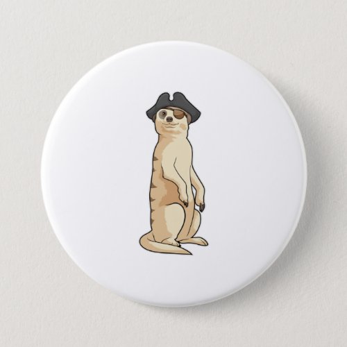 Meerkat as Pirate with Pirate hat Button