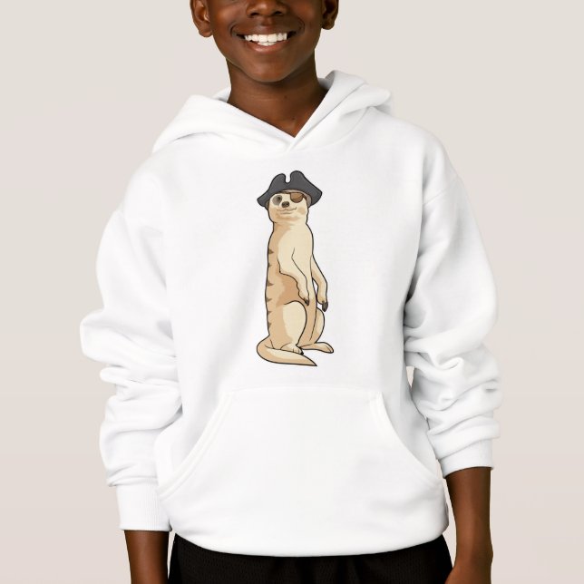 Meerkat as Pirate with Pirate hat Hoodie (Front)