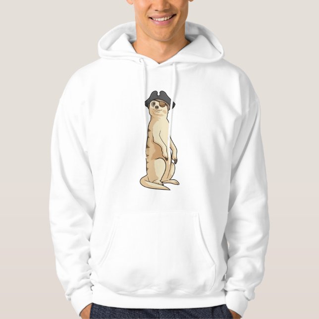 Meerkat as Pirate with Pirate hat Hoodie (Front)