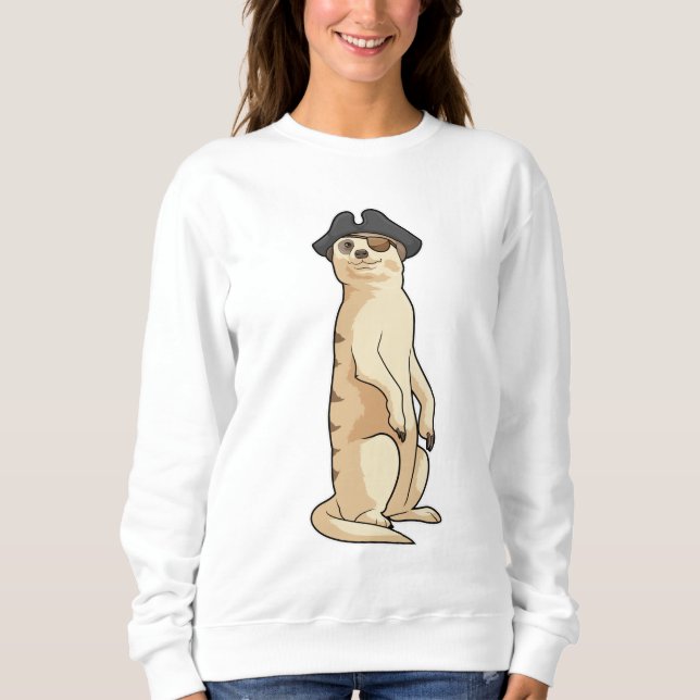 Meerkat as Pirate with Pirate hat Sweatshirt (Front)