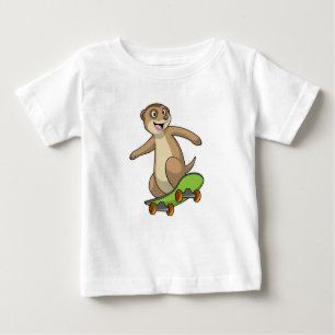 Meerkat as Skater with Skateboard Baby T-Shirt