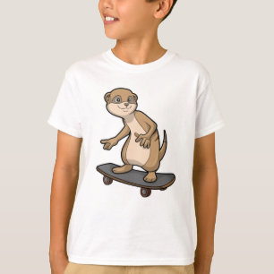 Meerkat as Skater with Skateboard T-Shirt