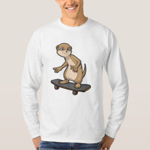 Meerkat as Skater with Skateboard T-Shirt