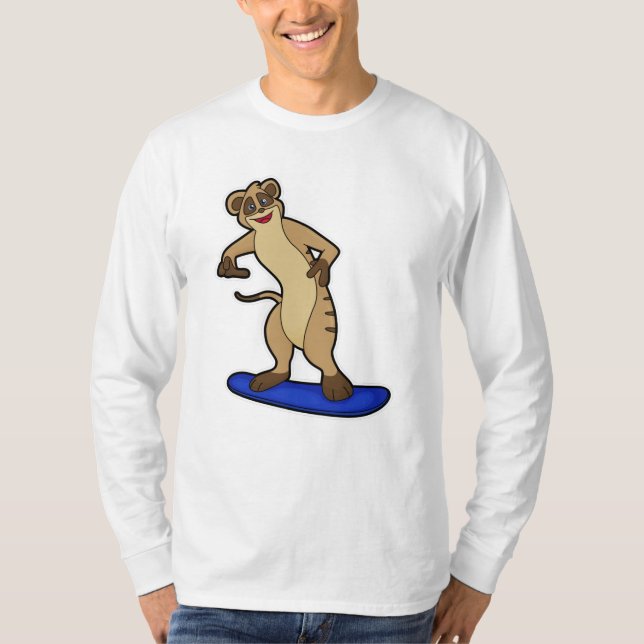 Meerkat as Snowboarder with Snowboard T-Shirt (Front)