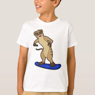 Meerkat as Snowboarder with Snowboard T-Shirt