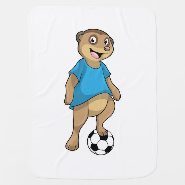 Meerkat as Soccer player with Soccer Baby Blanket (Front)