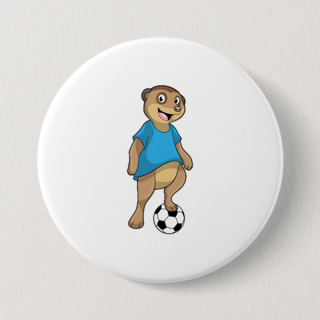 Meerkat as Soccer player with Soccer Button (Front)