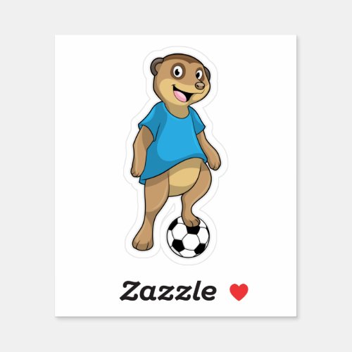 Meerkat as Soccer player with Soccer Sticker