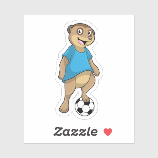 Meerkat as Soccer player with Soccer Sticker (Sheet)