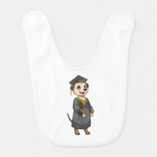 Meerkat as Student with Diploma Baby Bib