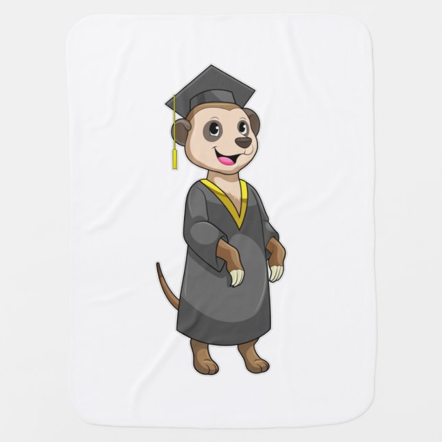 Meerkat as Student with Diploma Baby Blanket (Front)
