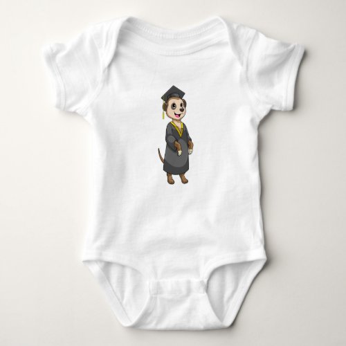 Meerkat as Student with Diploma Baby Bodysuit