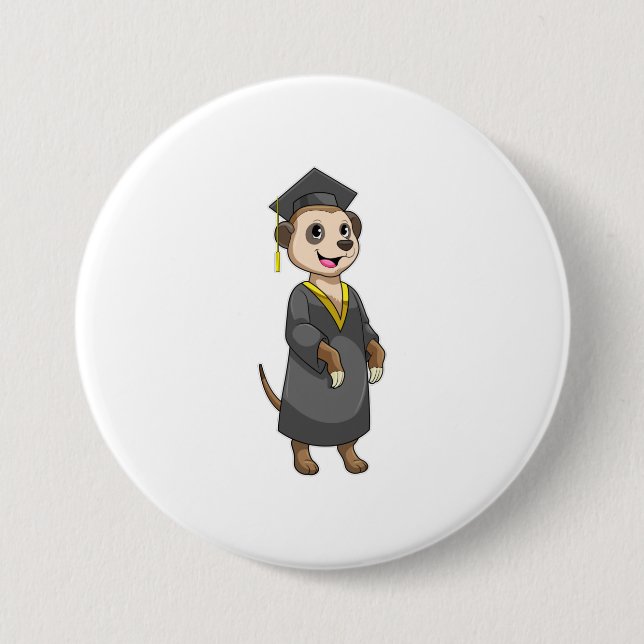 Meerkat as Student with Diploma Button (Front)