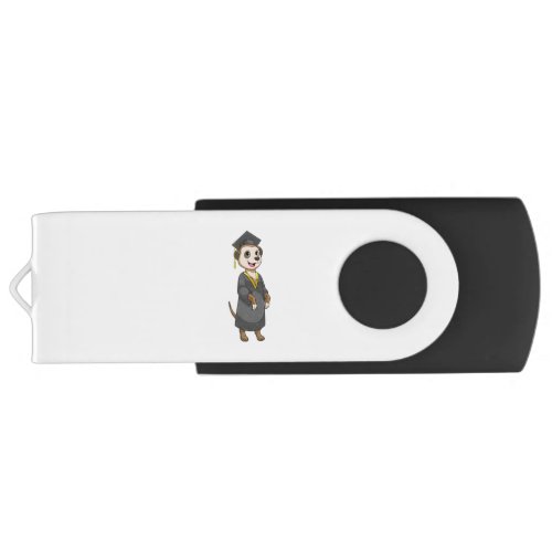 Meerkat as Student with Diploma Flash Drive