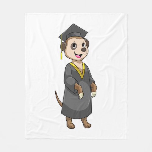 Meerkat as Student with Diploma Fleece Blanket