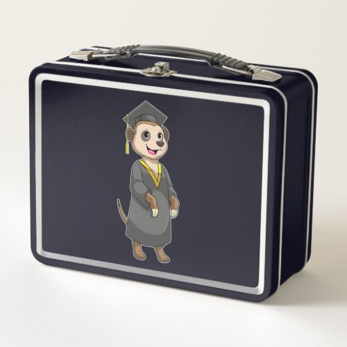 Meerkat as Student with Diploma Metal Lunch Box
