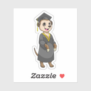 Meerkat as Student with Diploma Sticker