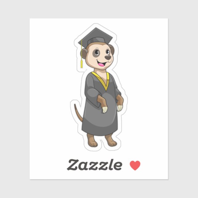 Meerkat as Student with Diploma Sticker (Sheet)