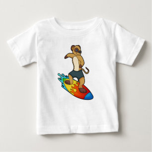 Meerkat as Surfer with Surfboard Baby T-Shirt