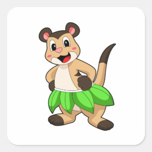 Meerkat at Ballet Dance Square Sticker