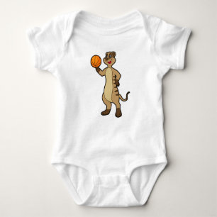 Meerkat at Basketball Sports Baby Bodysuit