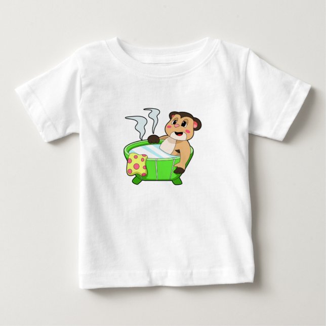 Meerkat at Bathing in Bathtub Baby T-Shirt (Front)