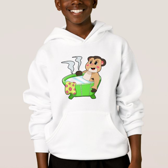 Meerkat at Bathing in Bathtub Hoodie (Front)