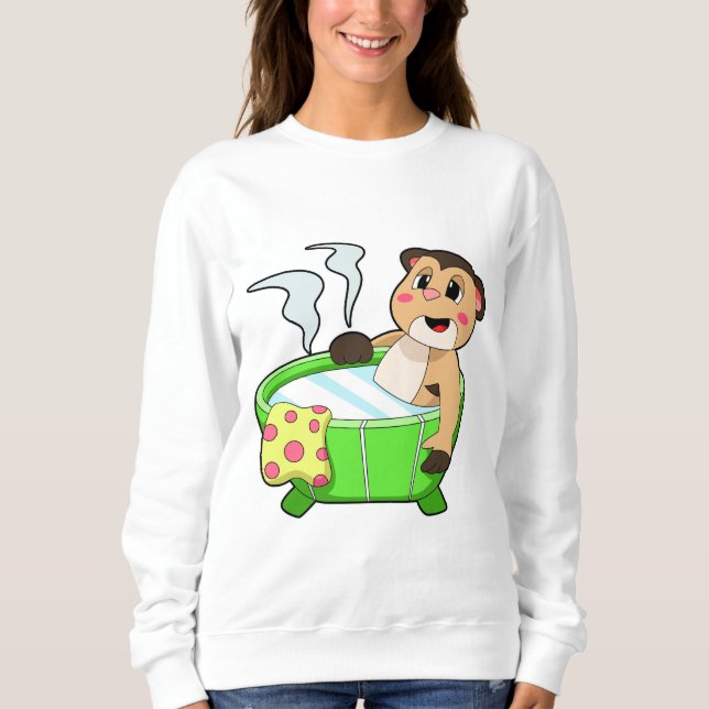 Meerkat at Bathing in Bathtub Sweatshirt (Front)
