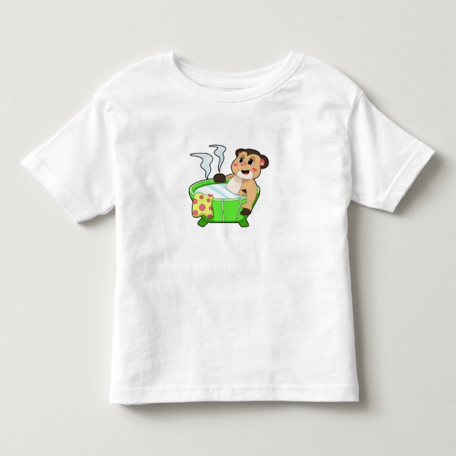Meerkat at Bathing in Bathtub Toddler T-shirt (Front)